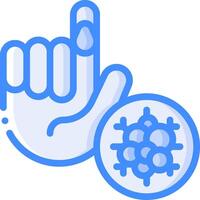 A hand with a finger pointing to a virus vector