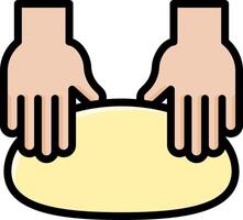 Hands holding a dough ball on a white background vector