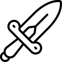 A black and white drawing of a dagger vector