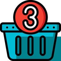 A basket with a number three in it vector