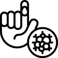 A hand with a finger pointing to a virus vector