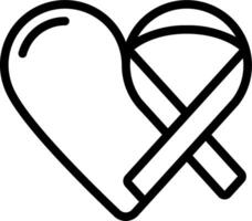 Heart and ribbon icon vector
