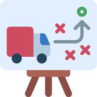 A truck is driving down a road with a white board with arrows pointing to it vector