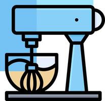 A mixer is in a bowl with a whisk vector
