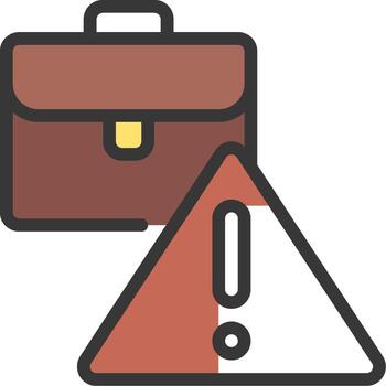 A briefcase and a warning triangle icon vector