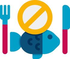 A fish with a fork and knife on a white background vector