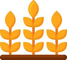 An illustration of a field with wheat plants vector