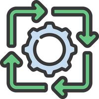 A gear wheel and arrows in a circle vector