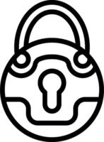 A black and white drawing of a lock vector