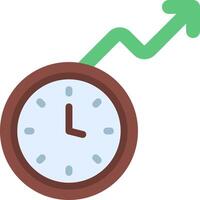 A clock with an arrow going up and a green arrow going down vector