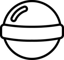 A black and white drawing of a ball with a hat on it vector