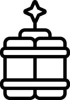 A black and white image of a barrel with a star on top vector