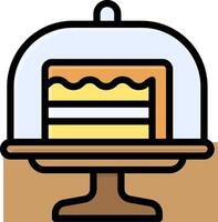 Cake on a plate icon vector