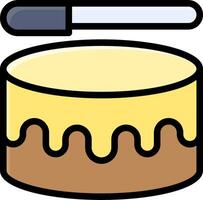 Cake icon with a knife and fork vector