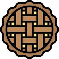 A pie icon with a brown crust vector