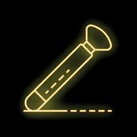 Neon yellow marker drawing a dashed line icon vector