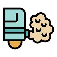 Asthma inhaler relieving respiratory problems through medication inhalation vector