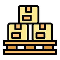 Warehouse storage icon depicting boxes sitting on pallet vector