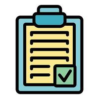 Clipboard with checkmark icon symbolizing completed task vector