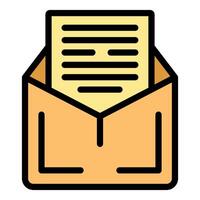 Open envelope with letter coming out representing receiving mail vector