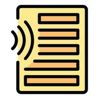 Radio waves sending information to electronic document icon vector