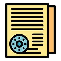 Confidential document with password protected icon showing secured file vector