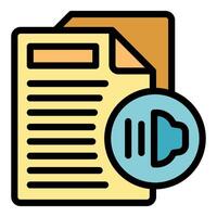 Audio file icon representing sound document for downloading vector