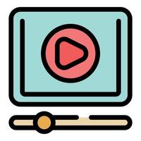 Video player interface showing streaming media content vector