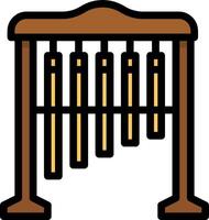 A wooden musical instrument with a string vector