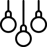 Three hanging christmas balls on a white background vector