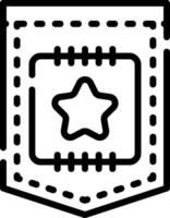 A black and white image of a star in a pocket vector