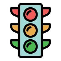 Traffic light showing green light for go vector