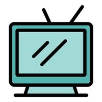 Retro television set with static screen displaying lines vector