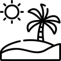 Tropical island with palm tree and sun vector