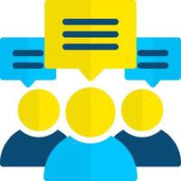 A group of people with speech bubbles above them vector