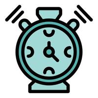 Alarm clock ringing loudly with bells sounding out vector