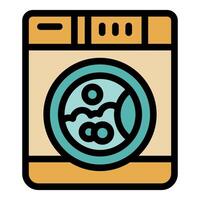 Washing machine displaying laundry being washed icon vector