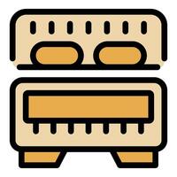 Electric double burner stove top view with heating elements icon vector