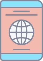 A globe icon on a book vector