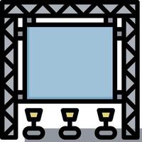 Stage with chairs and a screen icon vector