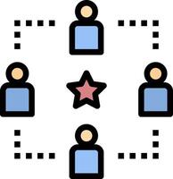 A group of people with a star in the middle vector