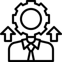 A man with a gear icon on his head vector