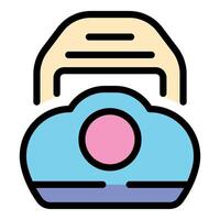 Cloud database storage icon illustrating saving data online vector