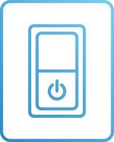 A blue button with a light switch on it vector