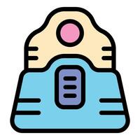 Electronic scale showing weight loss progress icon vector