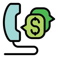 Phone discussing money matters in speech bubbles vector