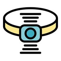 Smart tracker collar icon for locating pets using gps signals vector