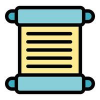 Ancient scroll paper with wooden handles representing history knowledge and manuscript vector