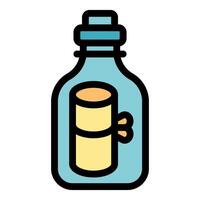 Message in a bottle floating on the ocean waves vector