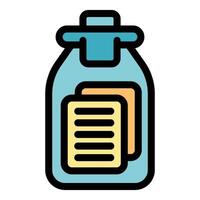 Glass bottle keeping documents safe inside representing data security vector